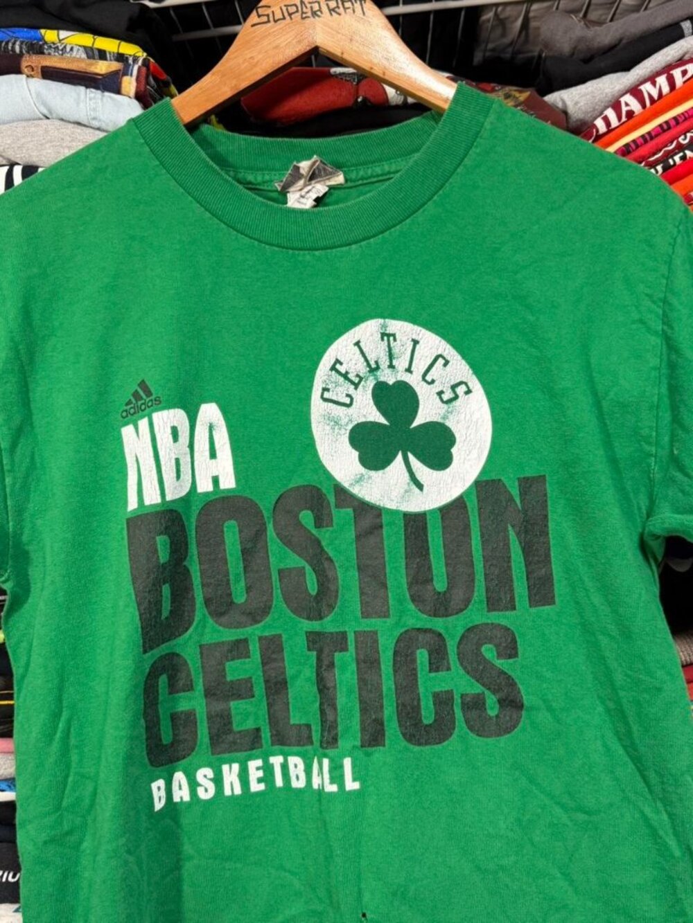 Y2K Boston Celtics adidas graphic t shirt green